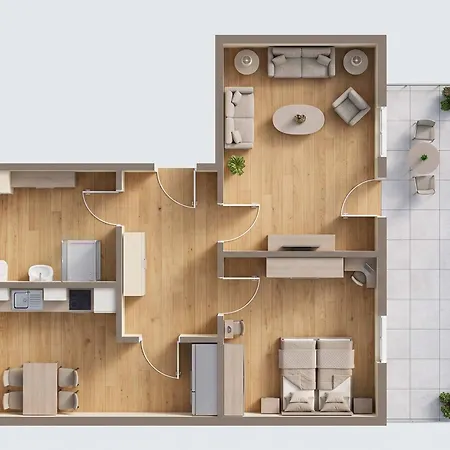 شقة Waldsiedlung Waldhaus App 2.2 *